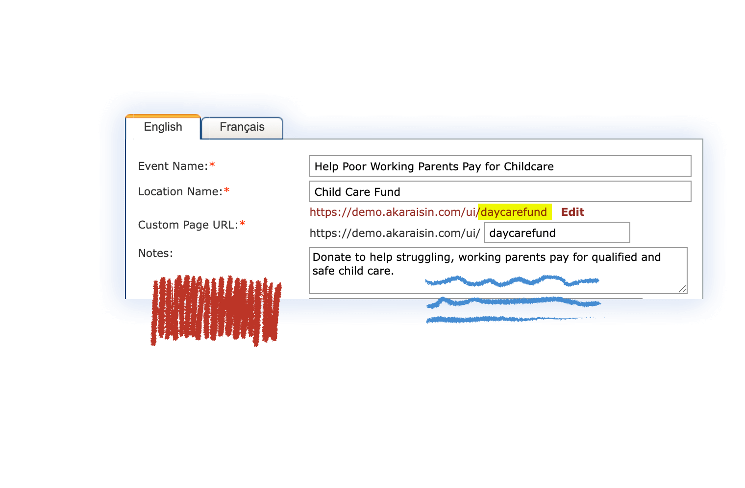 Fundraising campaign websites with white label URLs