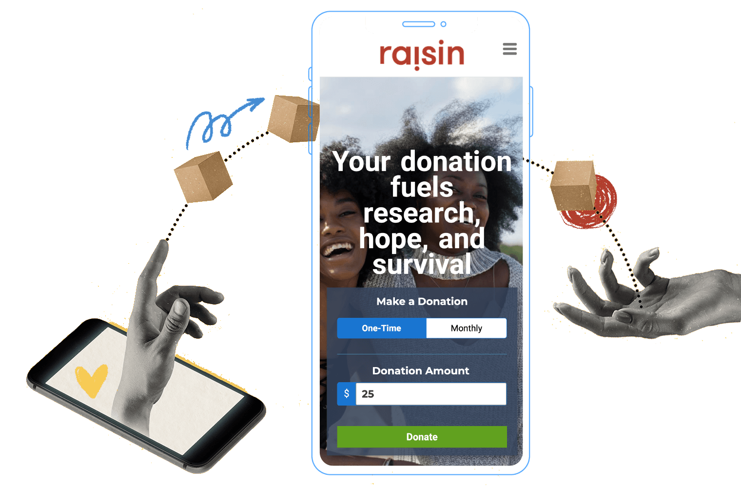 Image showing an online donations page.