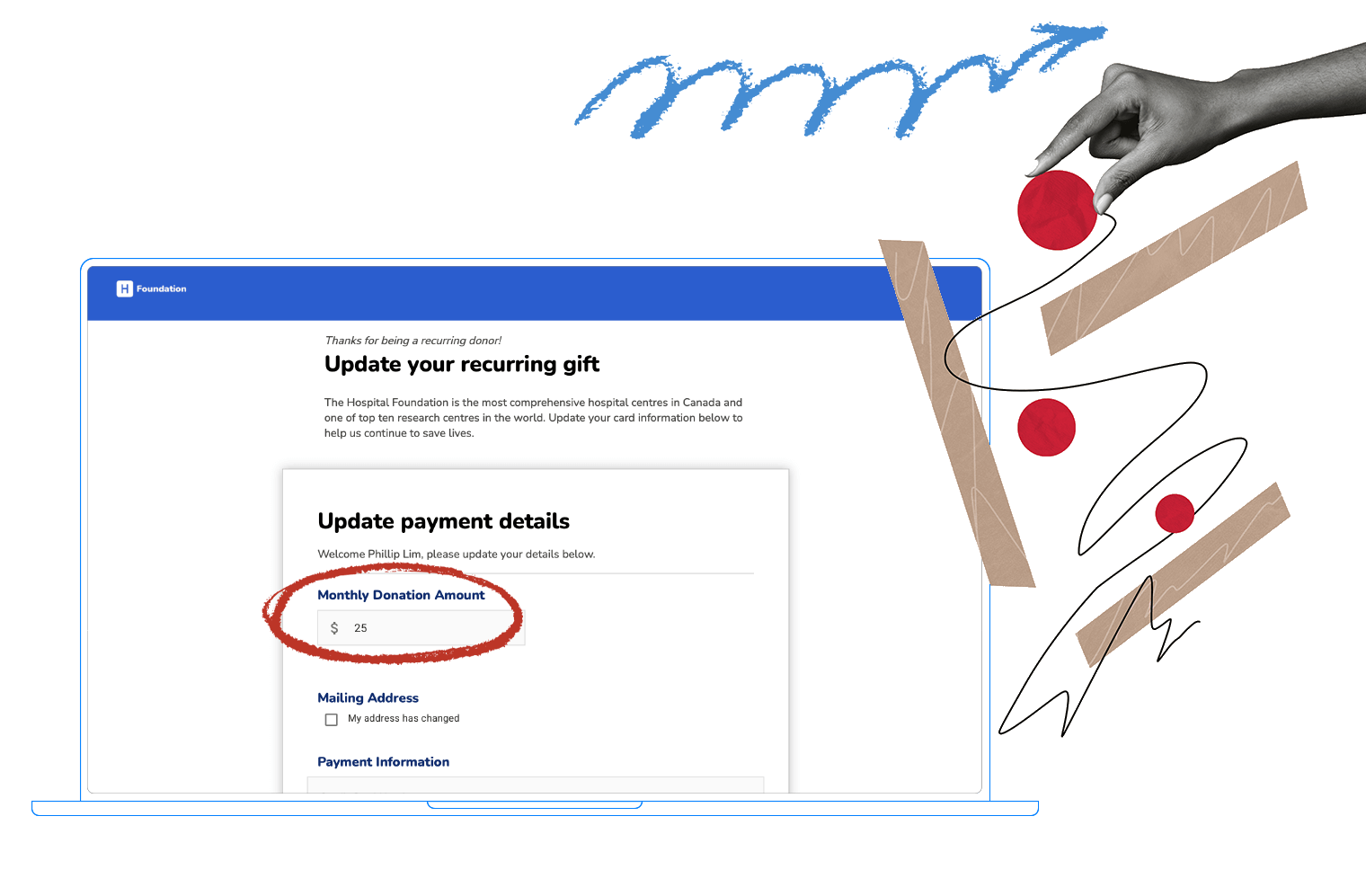 An image representing streamlined supporter management for recurring donations.