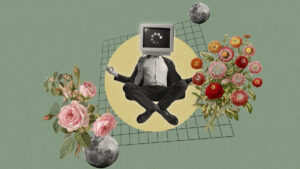 An abstraction illustration that represents the customizable online donation form module on raisin software.